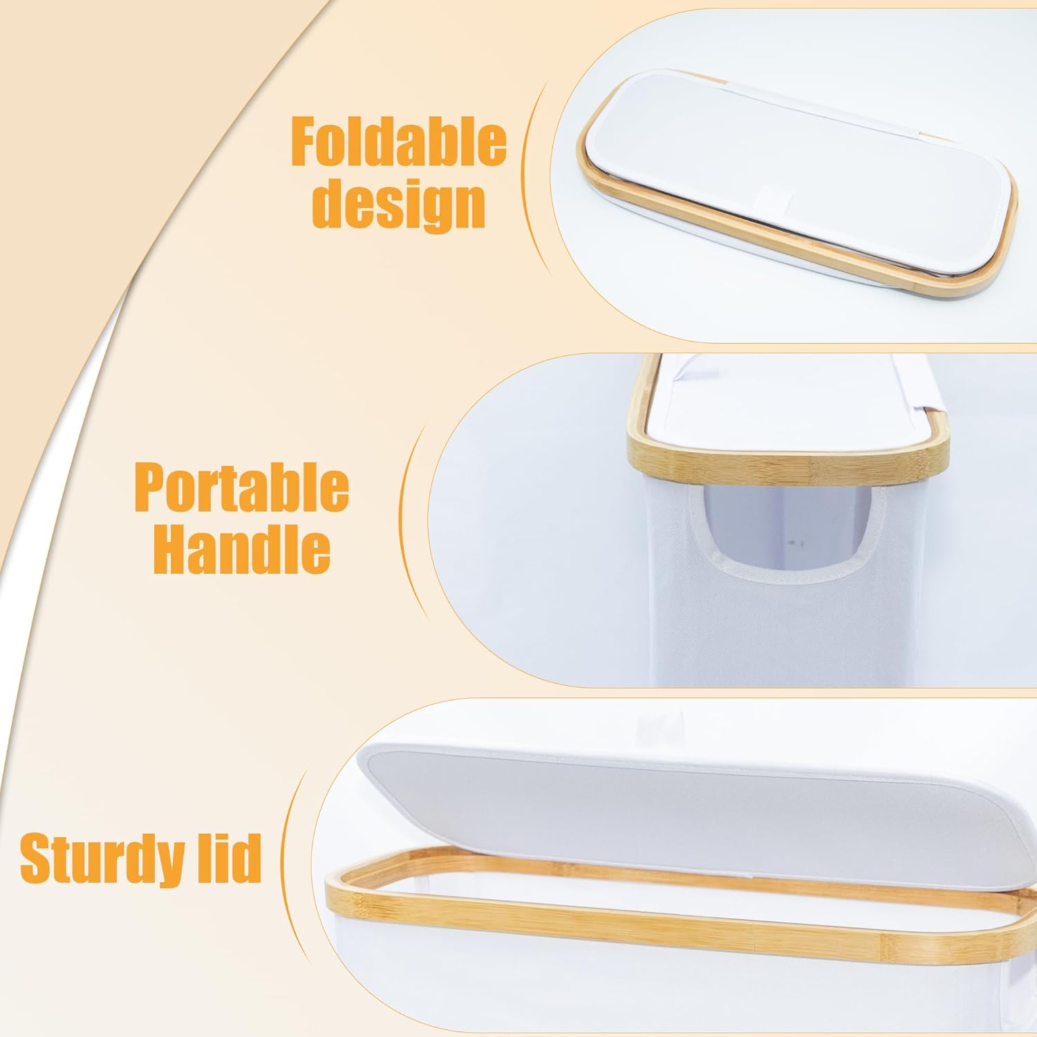HoomTop White Toilet Paper Storage Basket with Lid