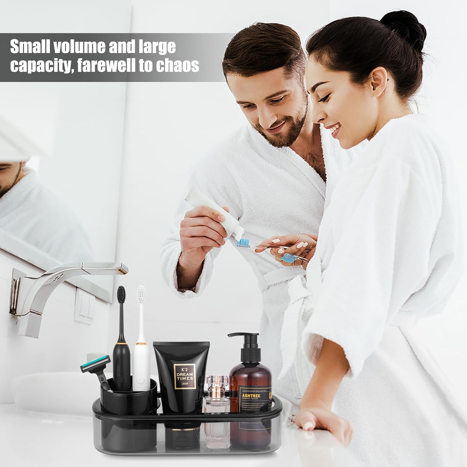 Ayswupt Detachable 5-in-1 Bathroom Toothbrush Holder Organizer