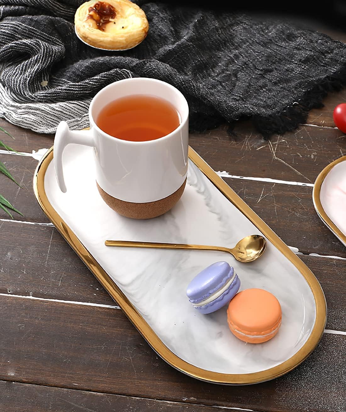 2-Piece Marble Vanity Trays Set
