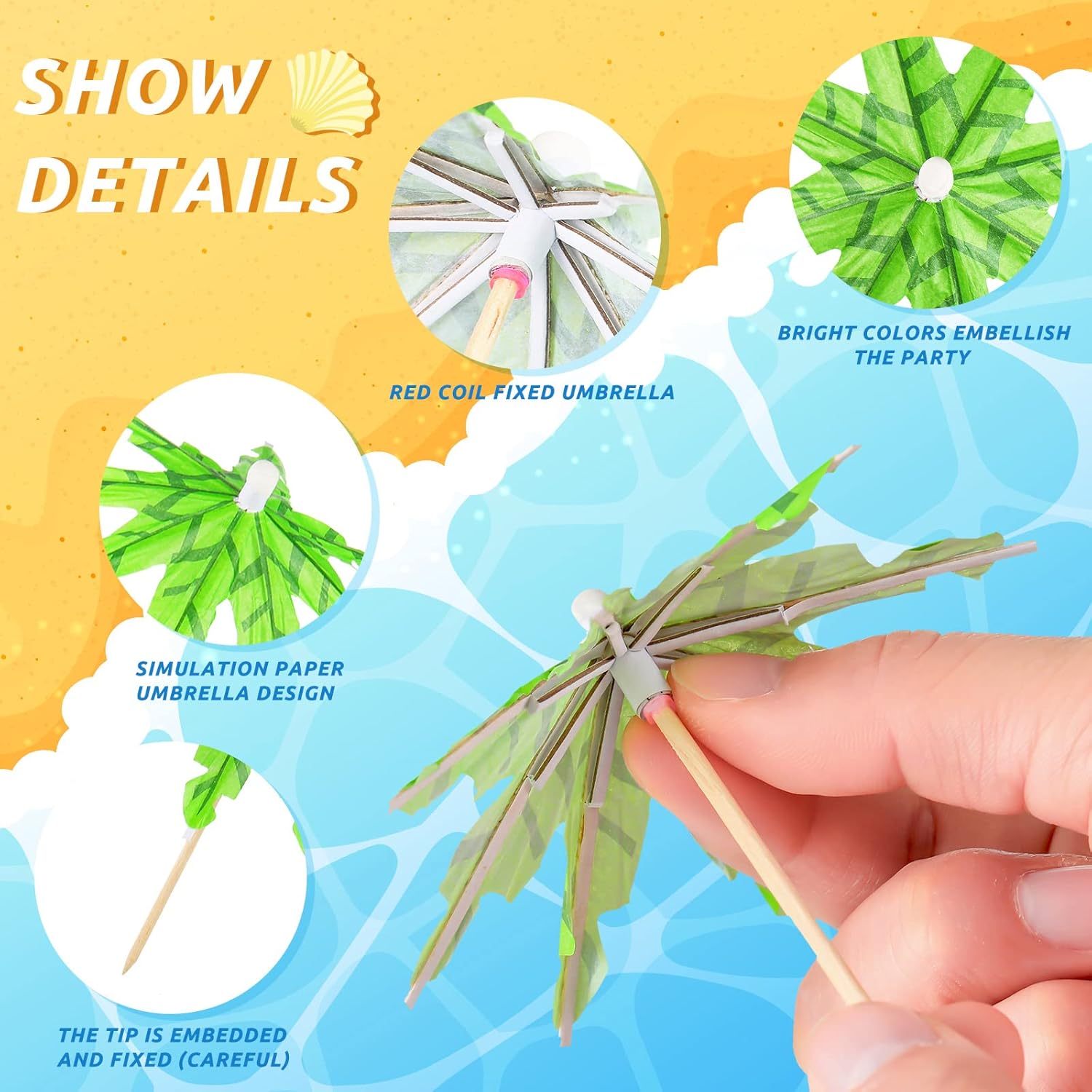 Tropical Sun Protection Eco-Friendly Cocktail Umbrellas