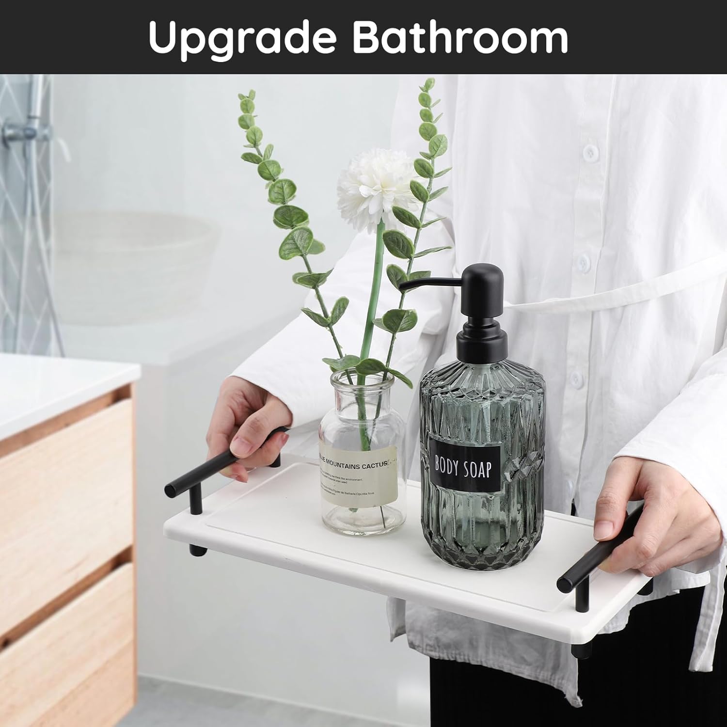 Sink Caddy 12x6 Drying Mat for Bath Kitchen Handle Included