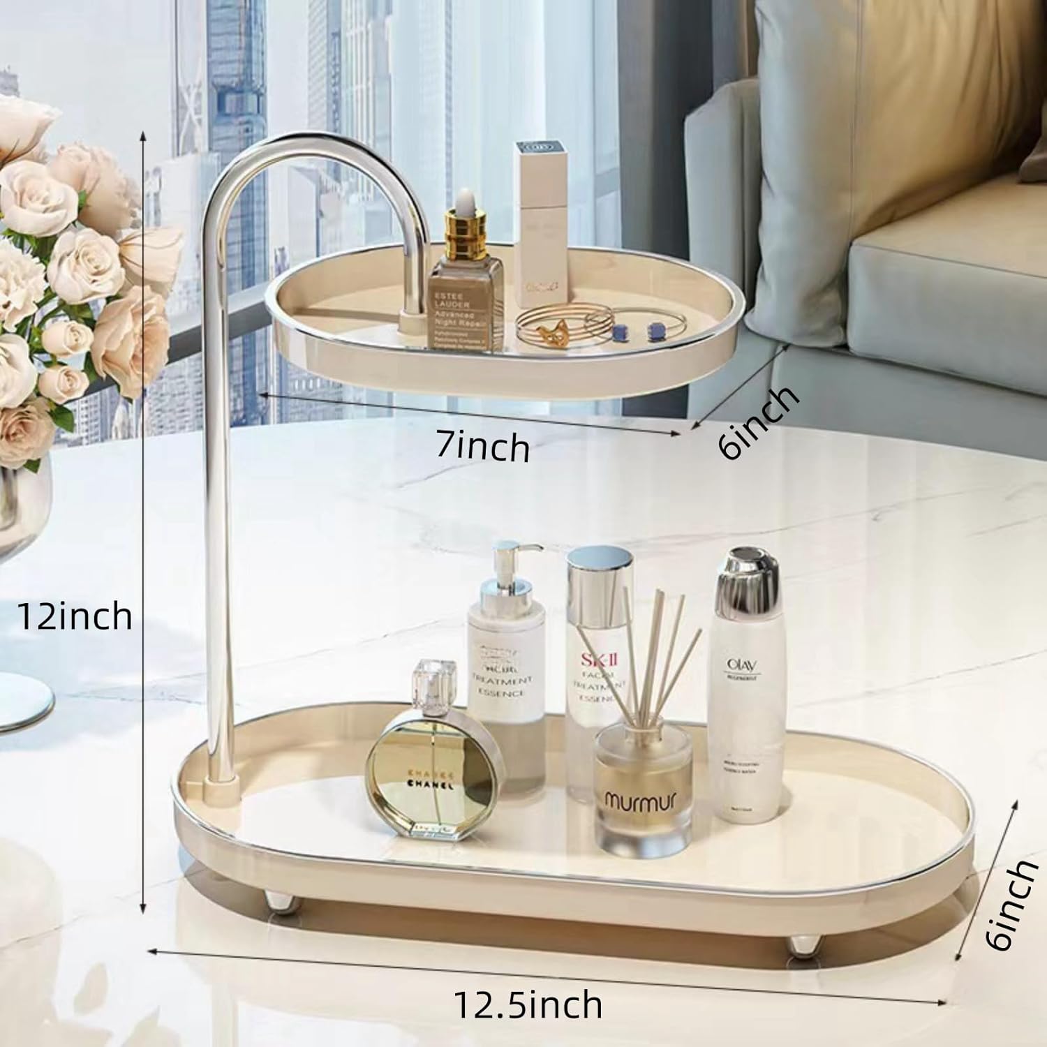 Small Bathroom Vanity Organizer Non-Slip Compact Design Stylish Functional Perfect For Gifting