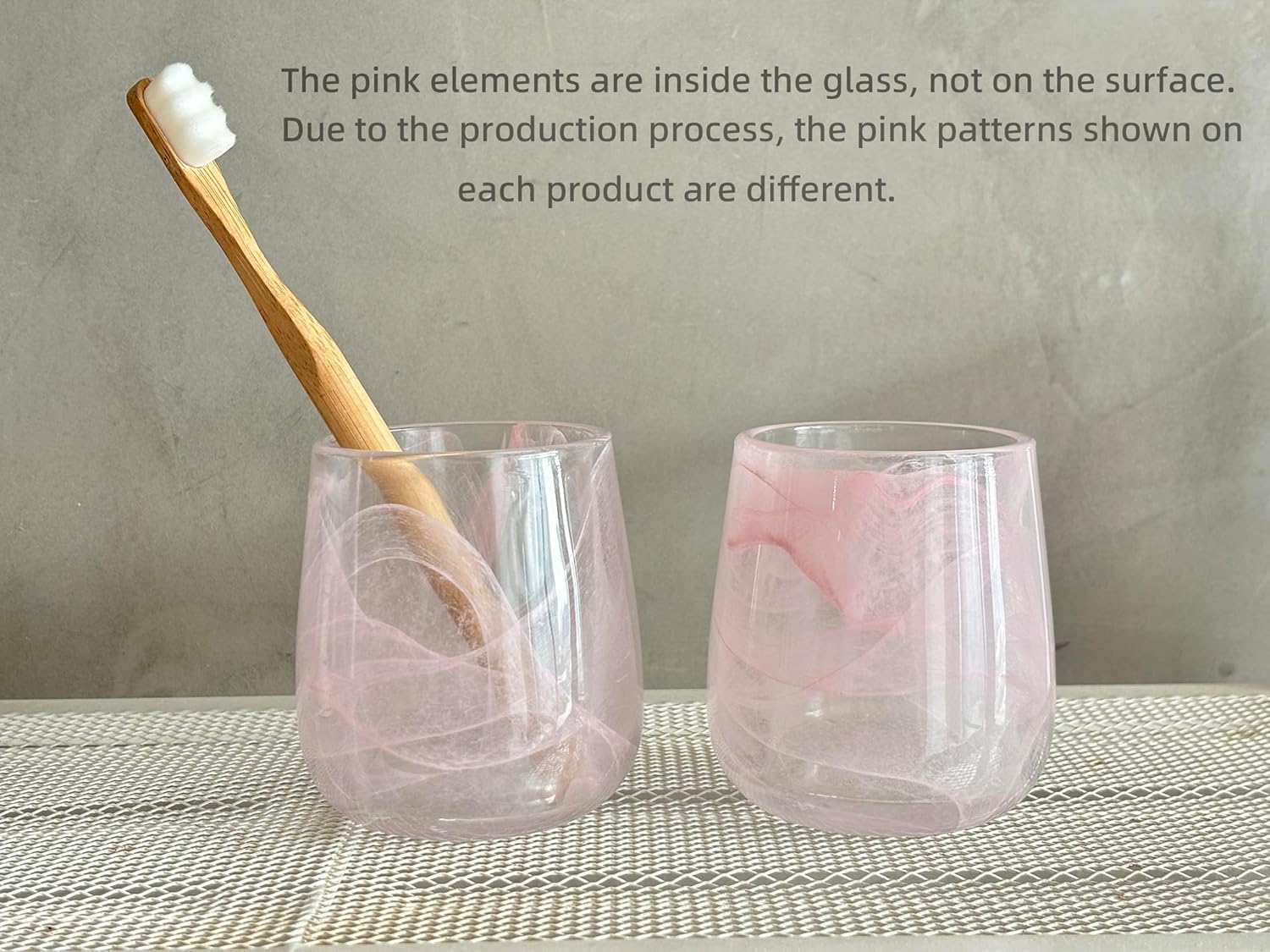 Bathroom Accessories Pink Glass Tumbler