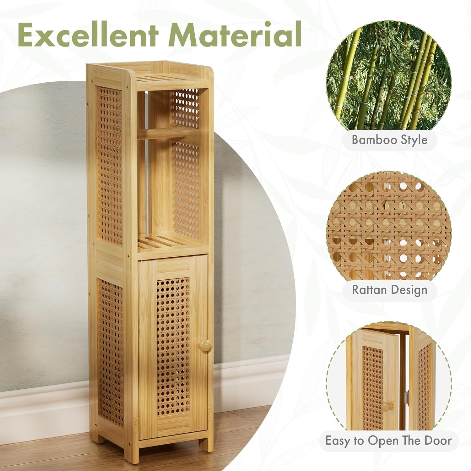 Amazing Bamboo Toilet Paper Storage Cabinet for Narrow Spaces and Small Bathrooms