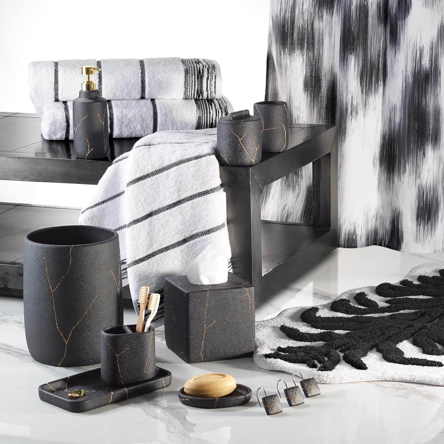 Stylish BlackGold TUMBLER Organizer from Nicole Miller New York