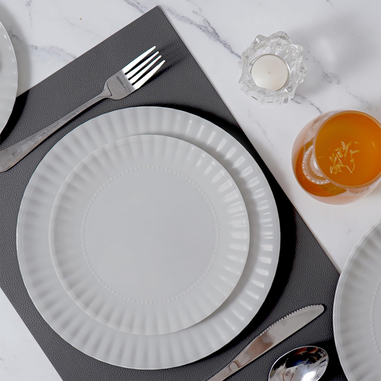 Melamine Dinner Plates Set of 6 105-inch Gray