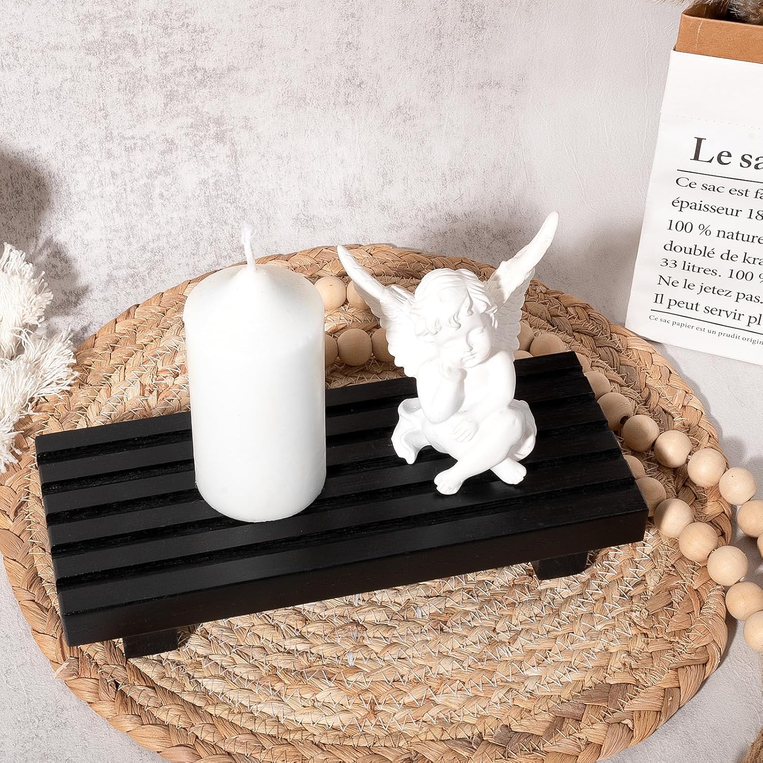 Durable Wooden Bathroom Tray Pedestal Stand for Kitchen Bathroom