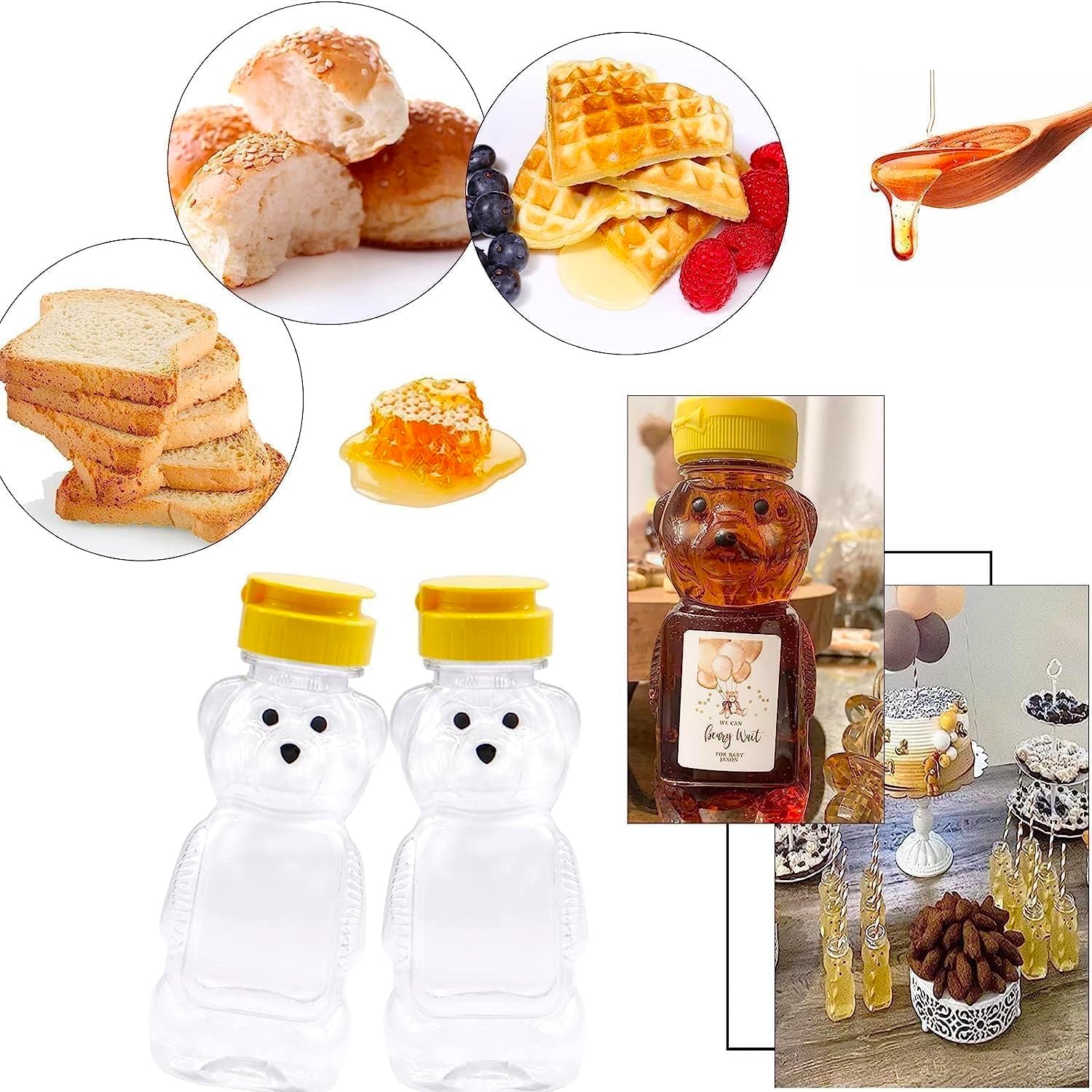 Honey Bottle Squeeze Jar Unique Design for Storage and Dispensing