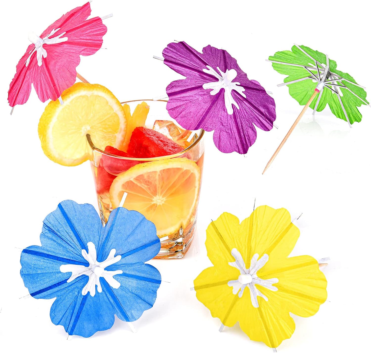 GLOWING Sunset TROPICAL Umbrella Picks Set 150