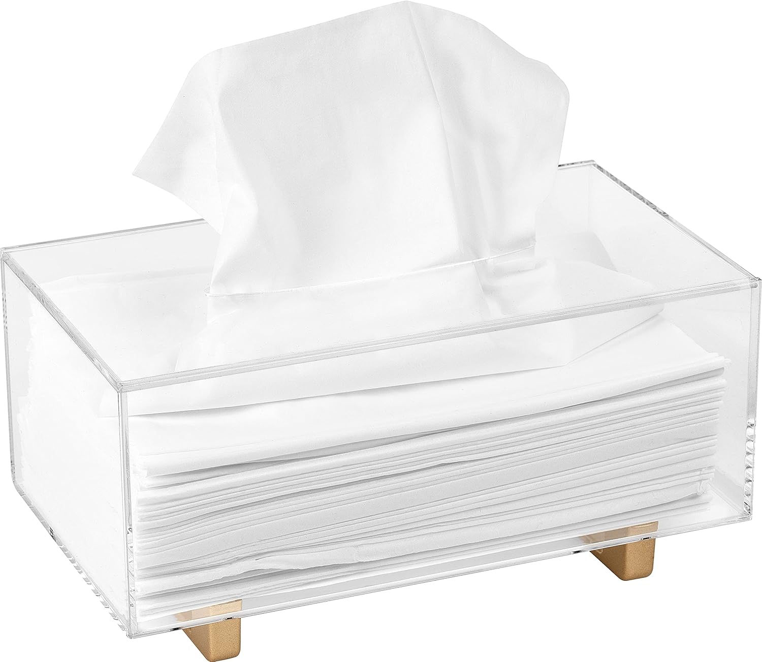 YoBa Acrylic Tissue Box Holder with Gold Legs