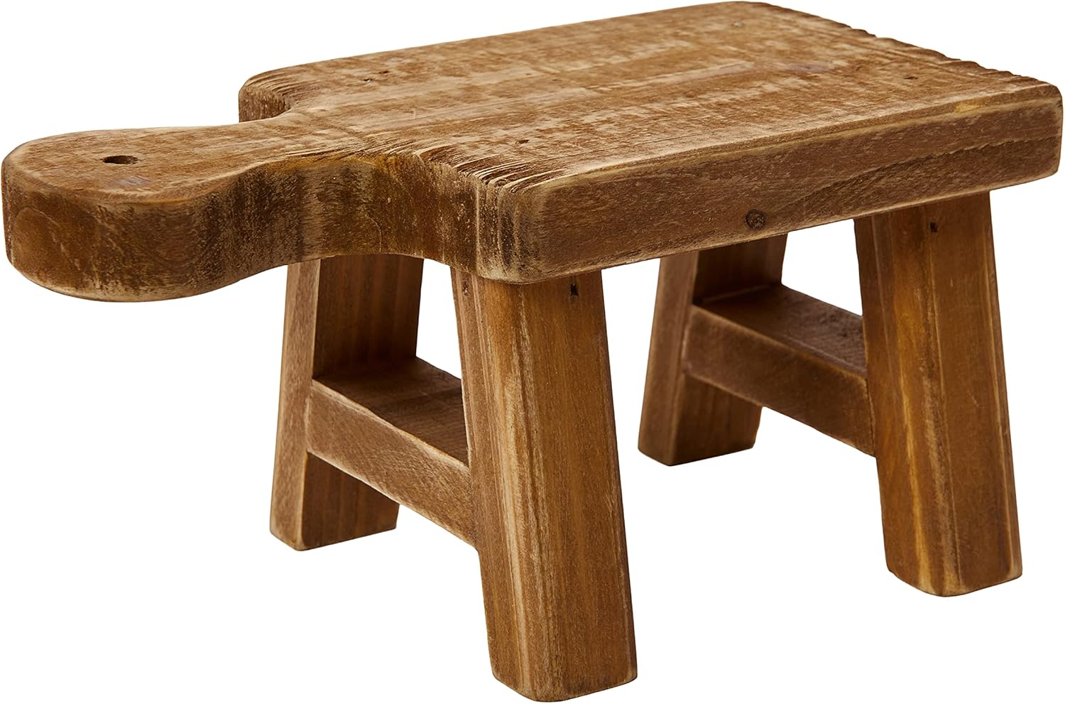 Creative Co-Op Small Wood Pedestal with Handle