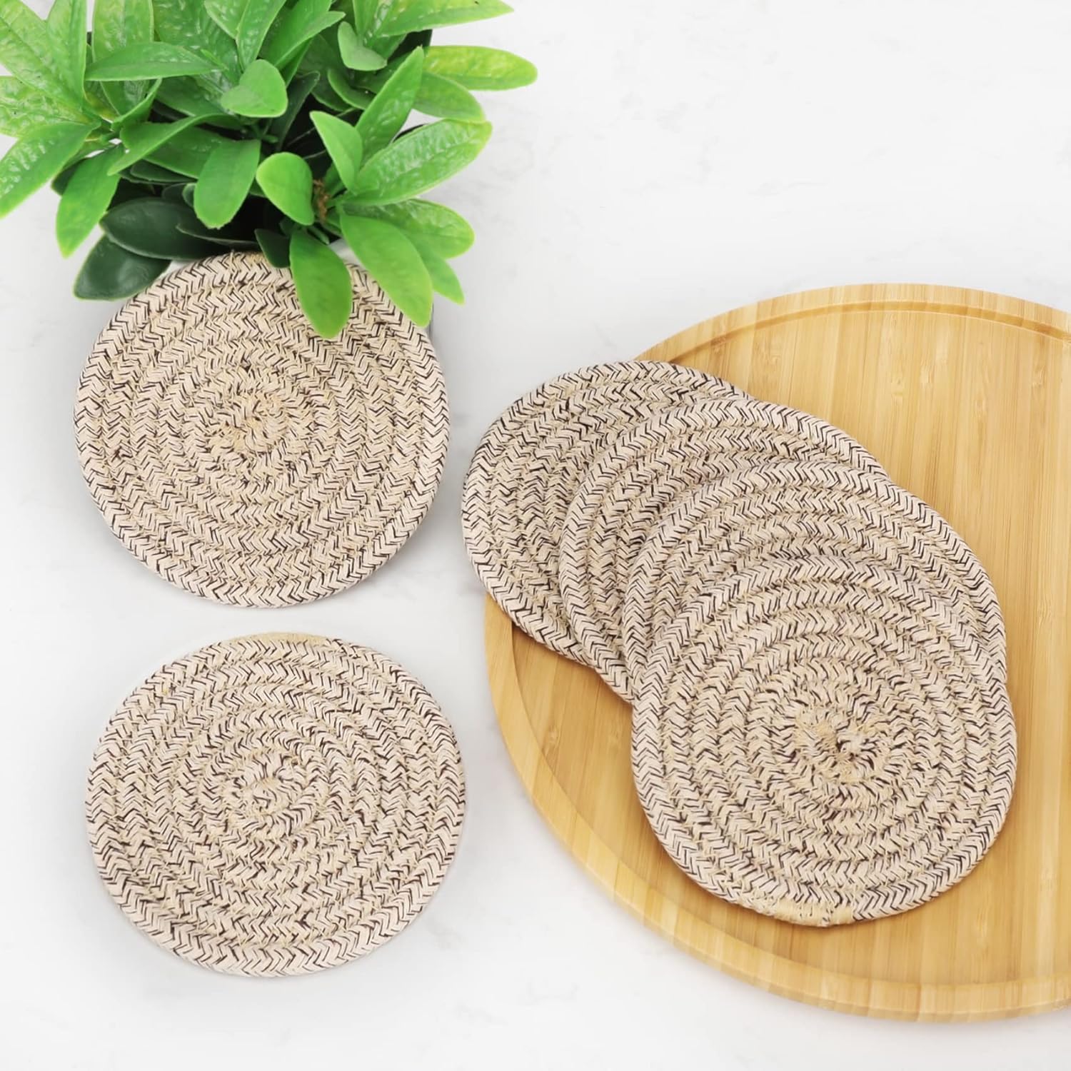 ABenkle Heat-Insulated 8-Piece Coasters Set Durable for Home Kitchen