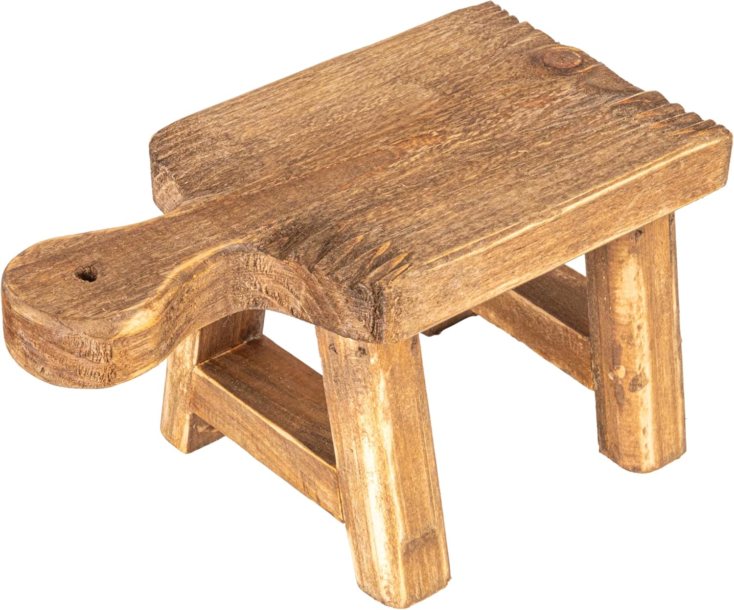 Creative Co-Op Small Wood Pedestal with Handle