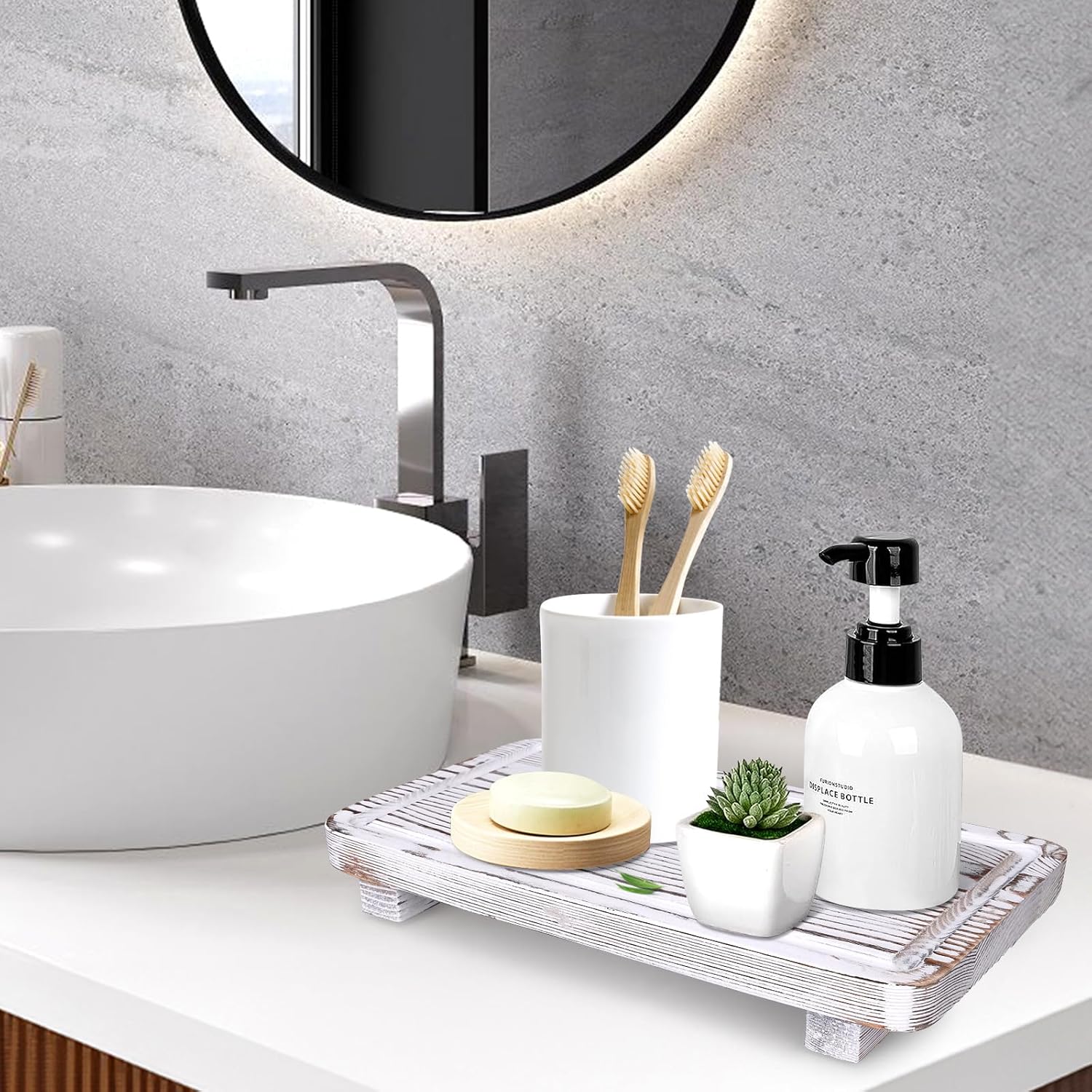 White Bathroom Trays Pedestal