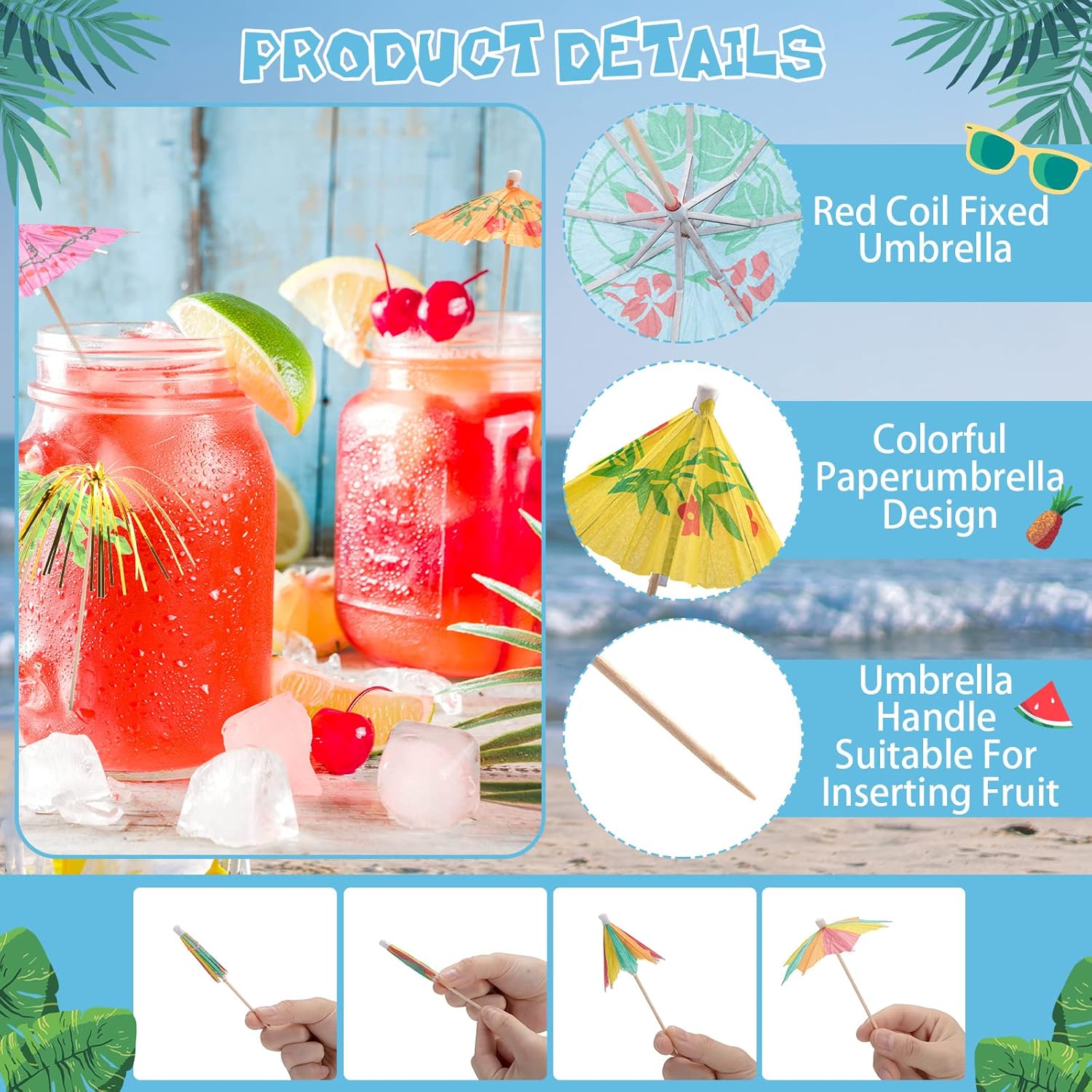 180-Piece tropical cocktail picks