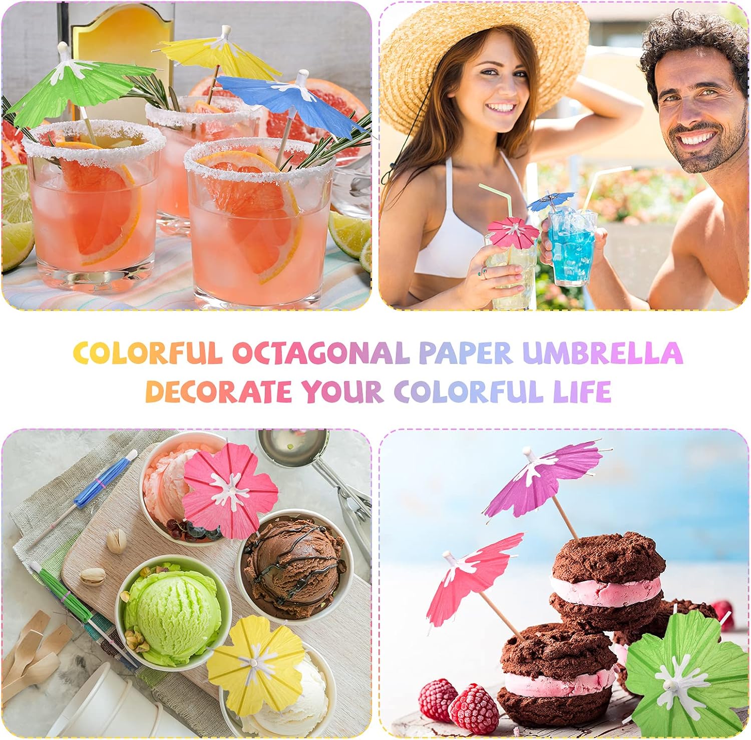 GLOWING Sunset TROPICAL Umbrella Picks Set 150