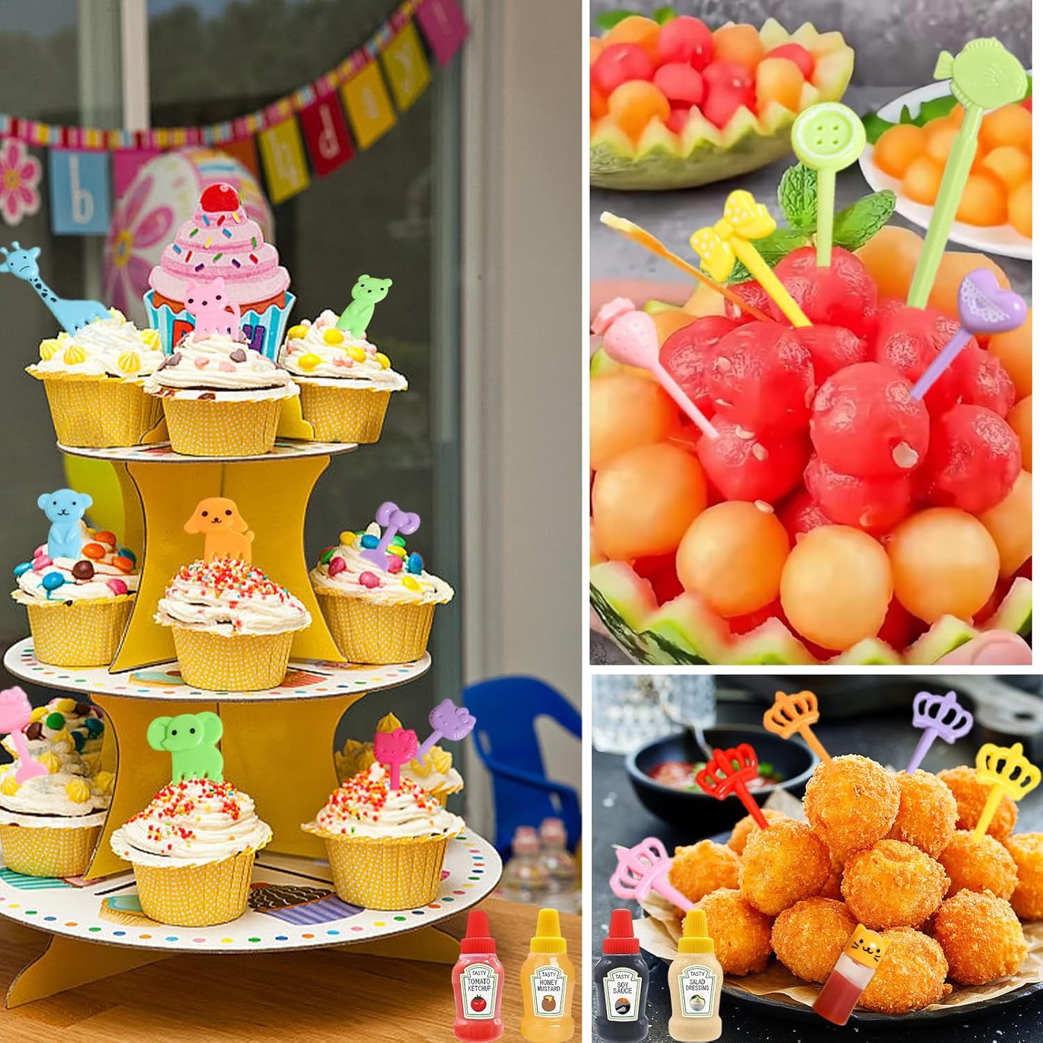 150 Animal Pattern Condiment Squeeze Bottles Perfect for Bento Lunches