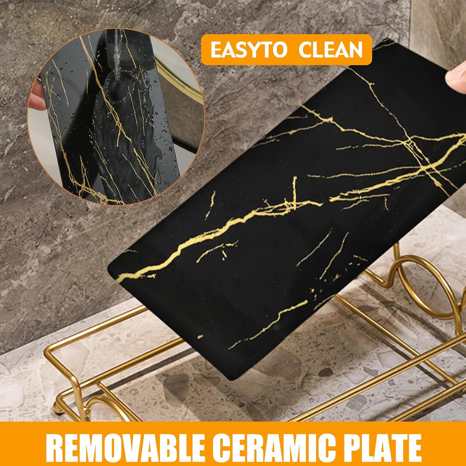 Luxury and class elegant glass bathroom tray for home bathroom or bedroom with stylish displays and secure storage