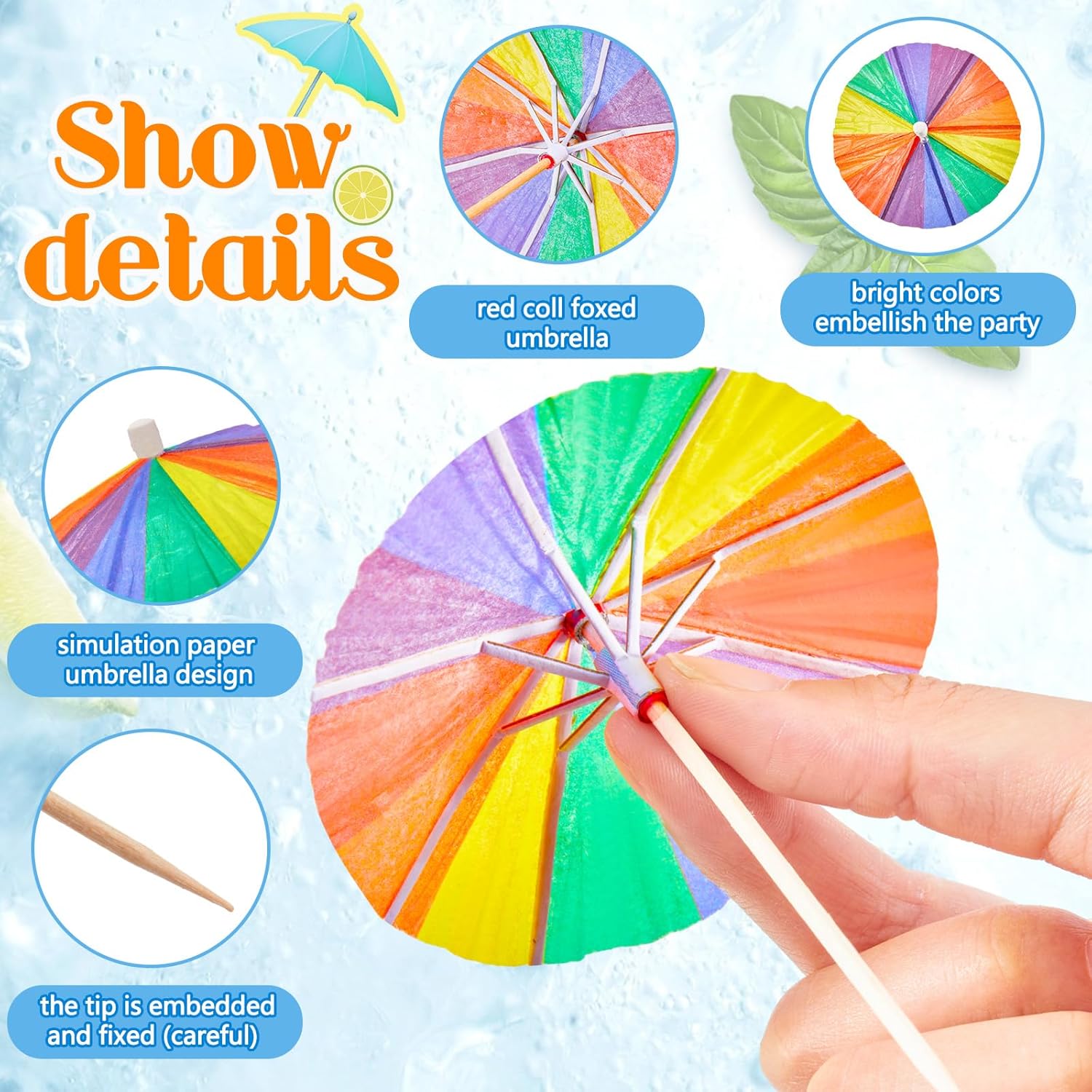 150 Multicolored Drink Umbrellas in v Got to See This Rainbow Party Accessories