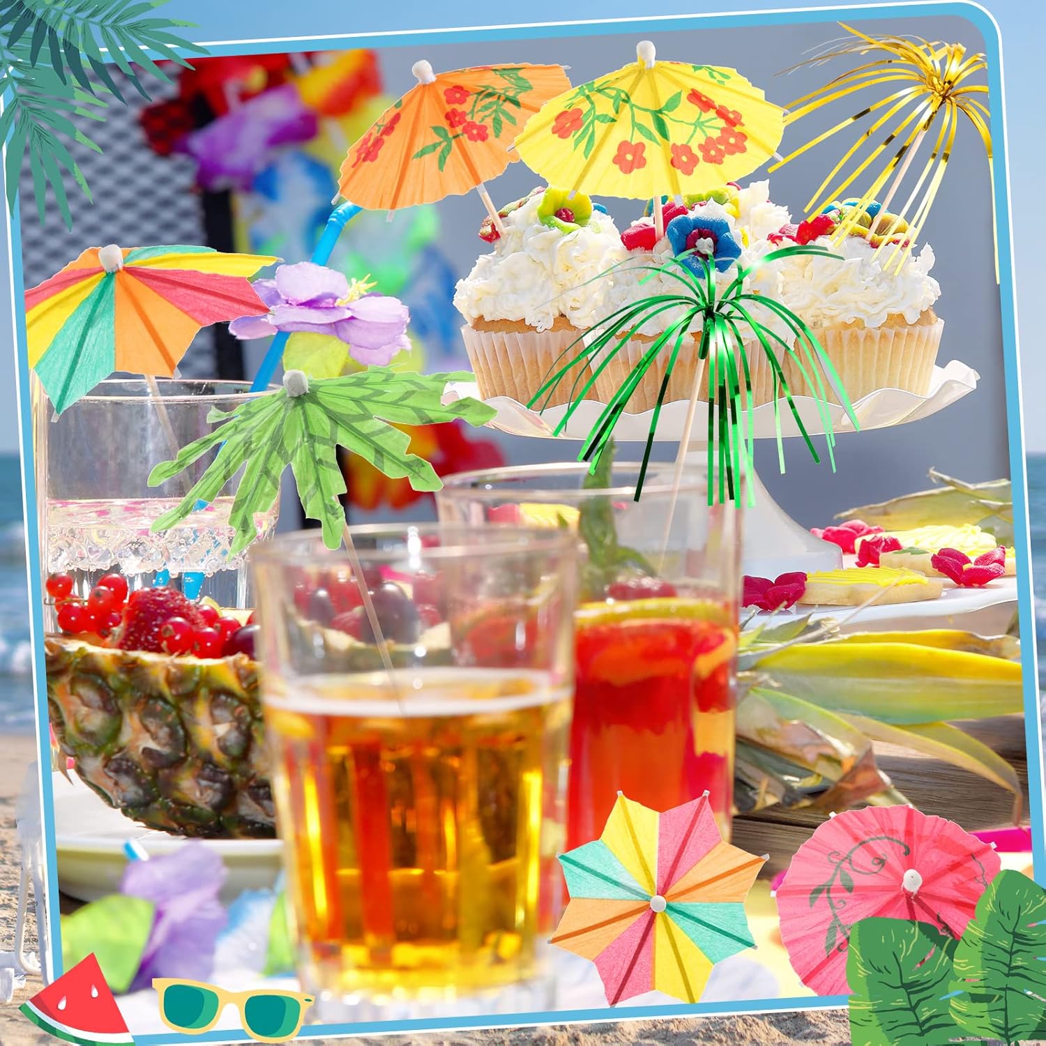 180-Piece tropical cocktail picks