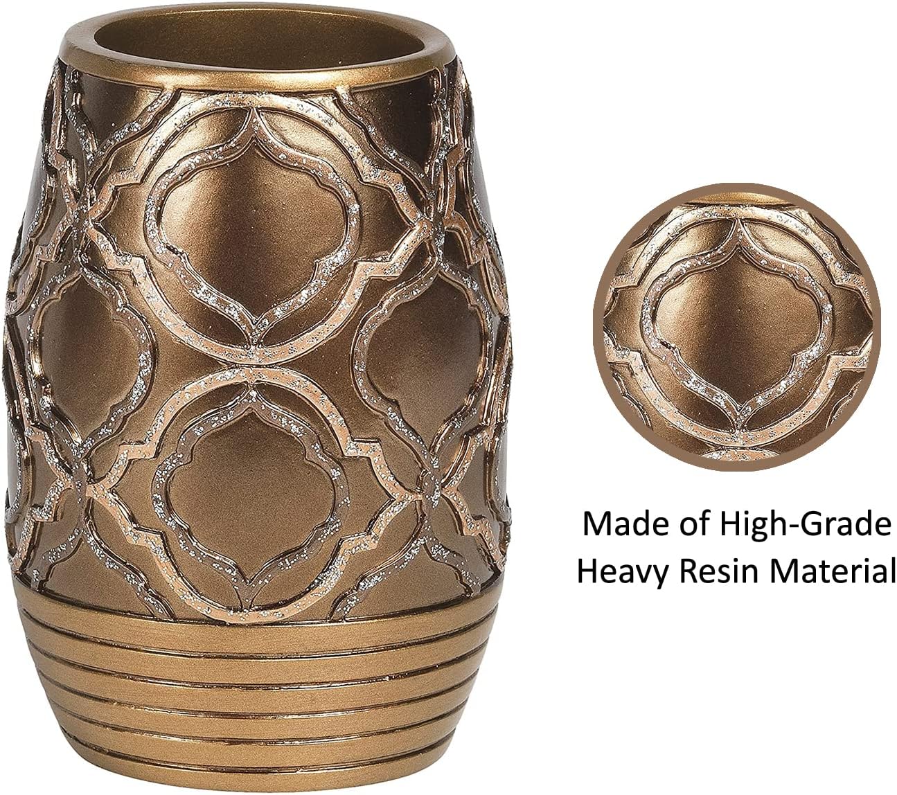 Popular Bath Tumbler Spindle Collection Gold Resin Design
