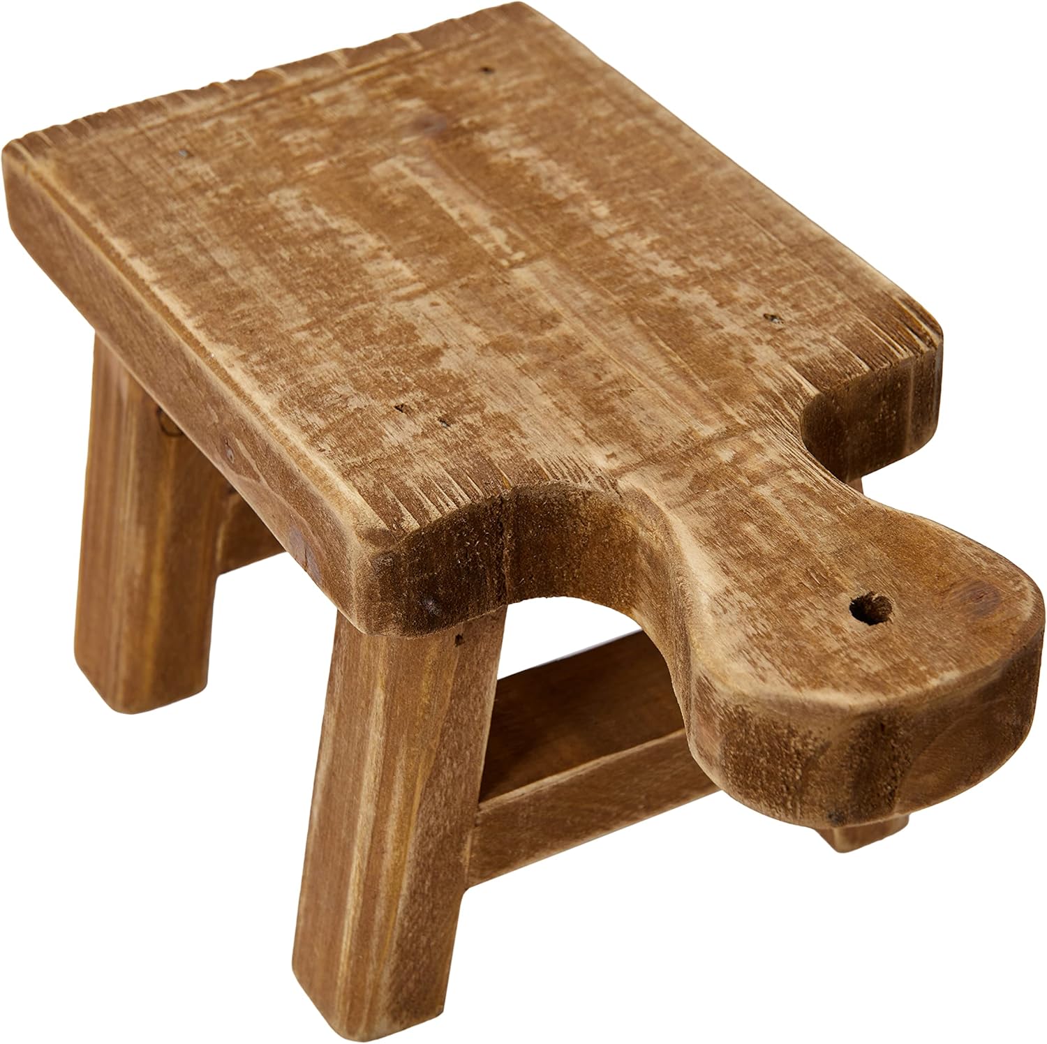 Creative Co-Op Small Wood Pedestal with Handle