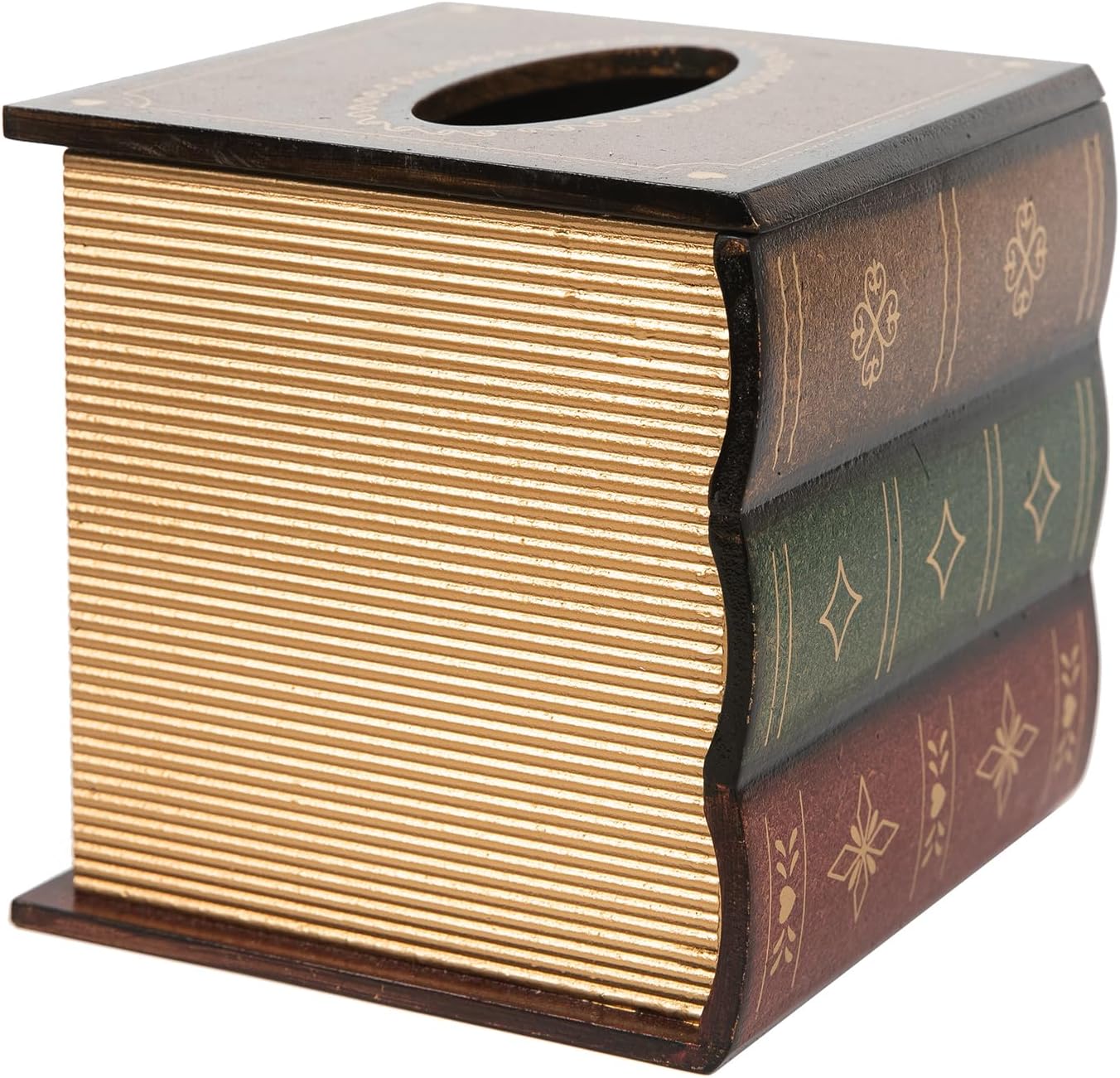 Crafted Retro Retro Wooden Tissue Box Cover for Bathroom