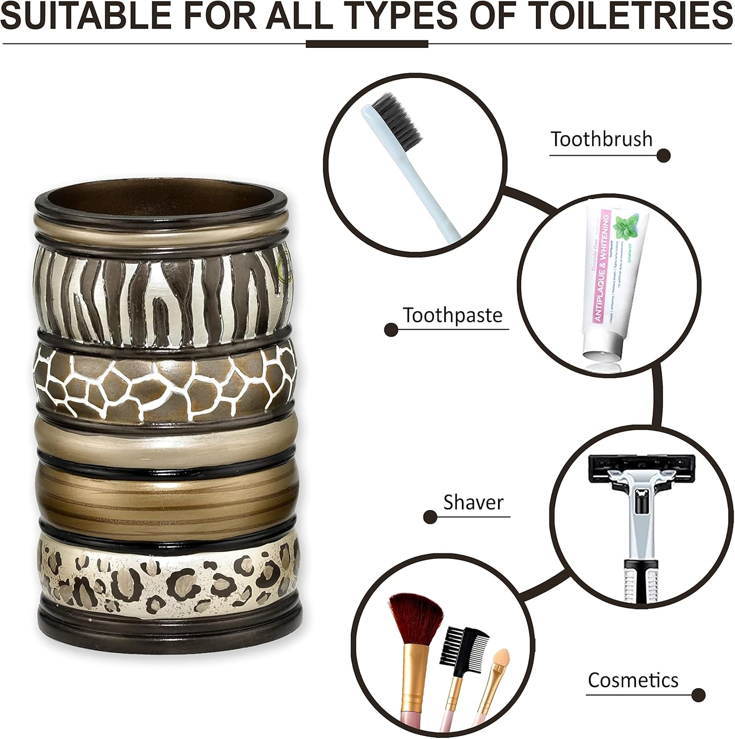 Elegant Safari Stripes Tumbler for Modern Bathrooms