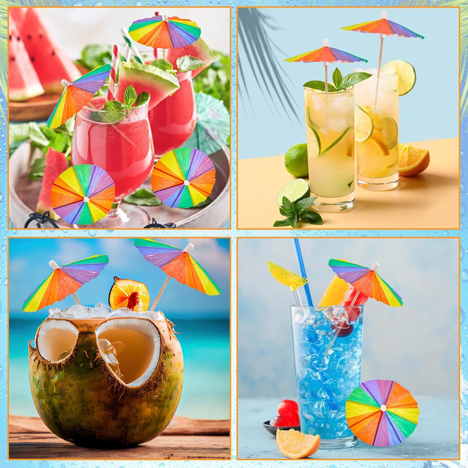 150 Multicolored Drink Umbrellas in v Got to See This Rainbow Party Accessories