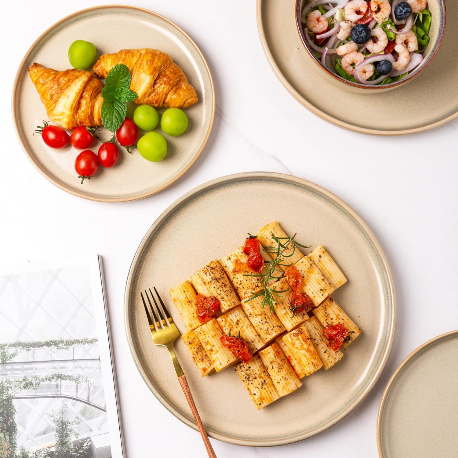 handcrafted oval dinner plates set