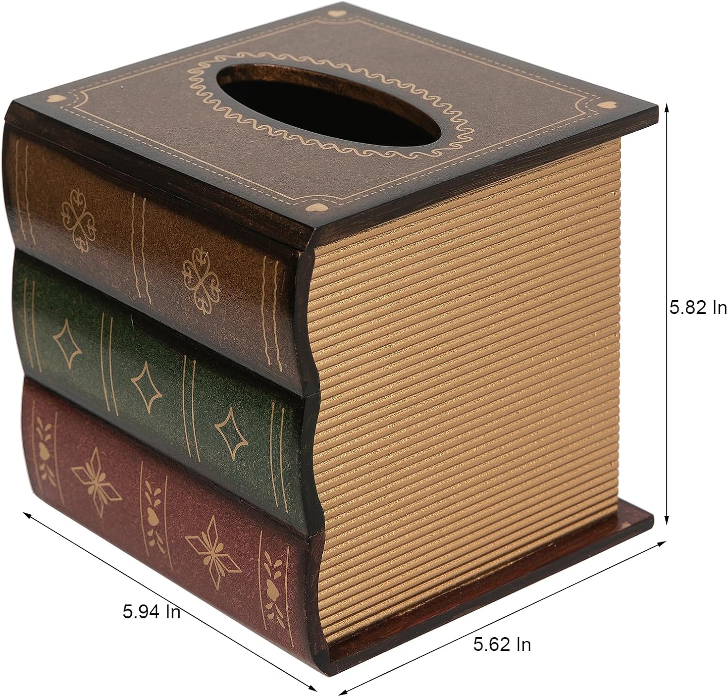 Crafted Retro Retro Wooden Tissue Box Cover for Bathroom