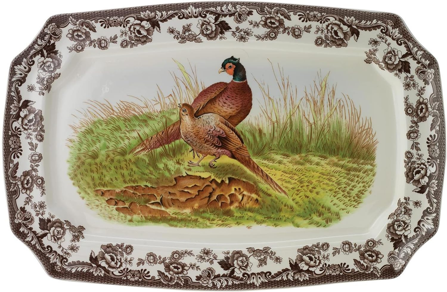 Spode Woodland 175 Rectangular Platter with Pheasant Microwave Dishwasher Safe Made from Fine Porcelain
