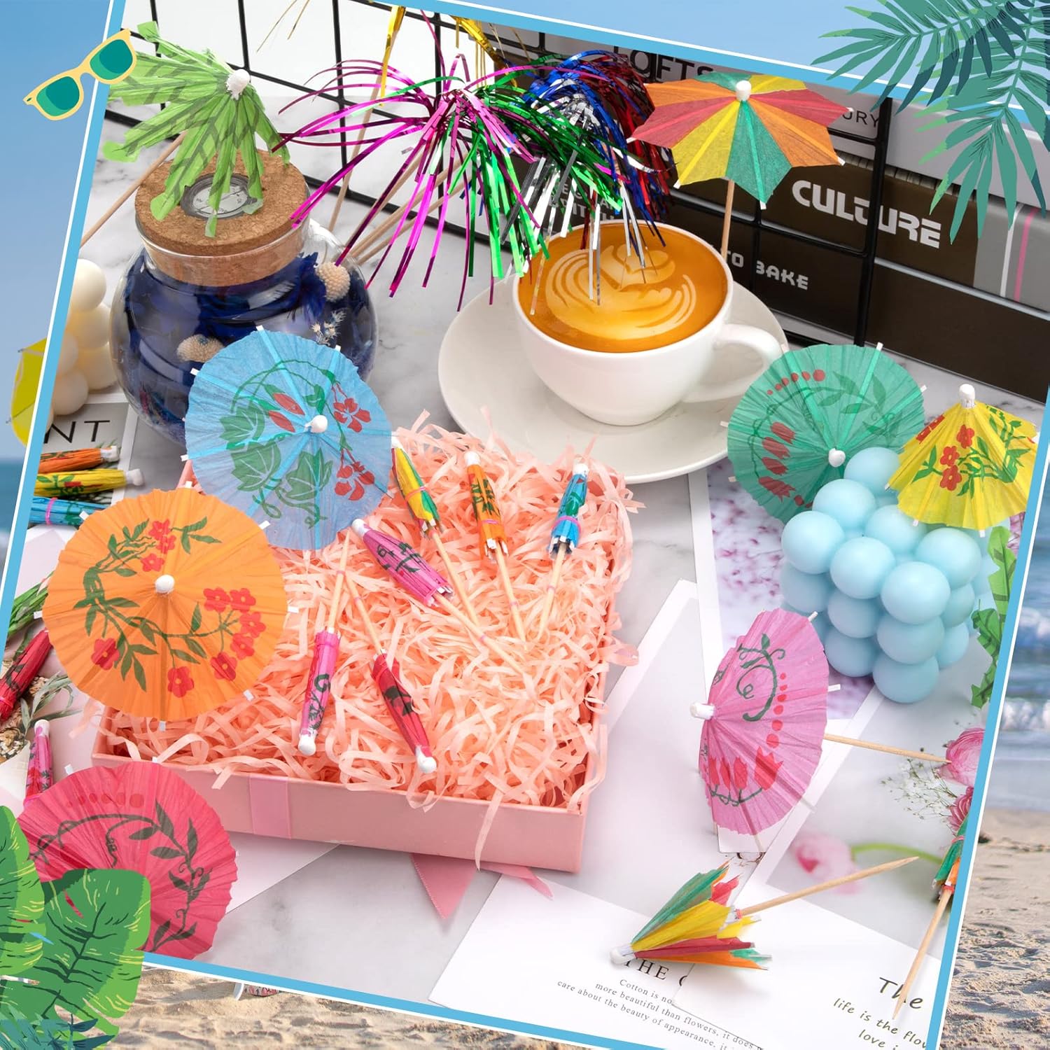 180-Piece tropical cocktail picks