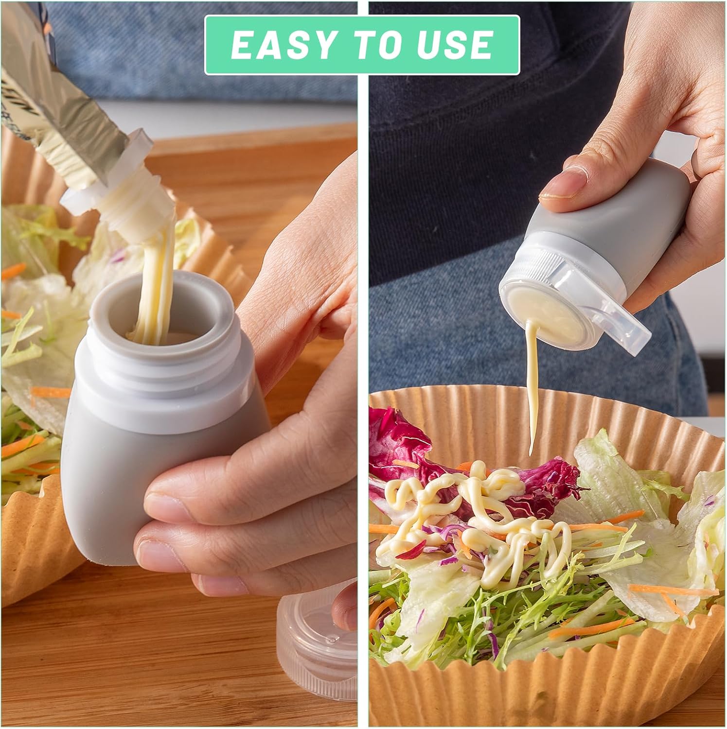 4-Piece Travel-friendly Squeeze Salad Dressing Set
