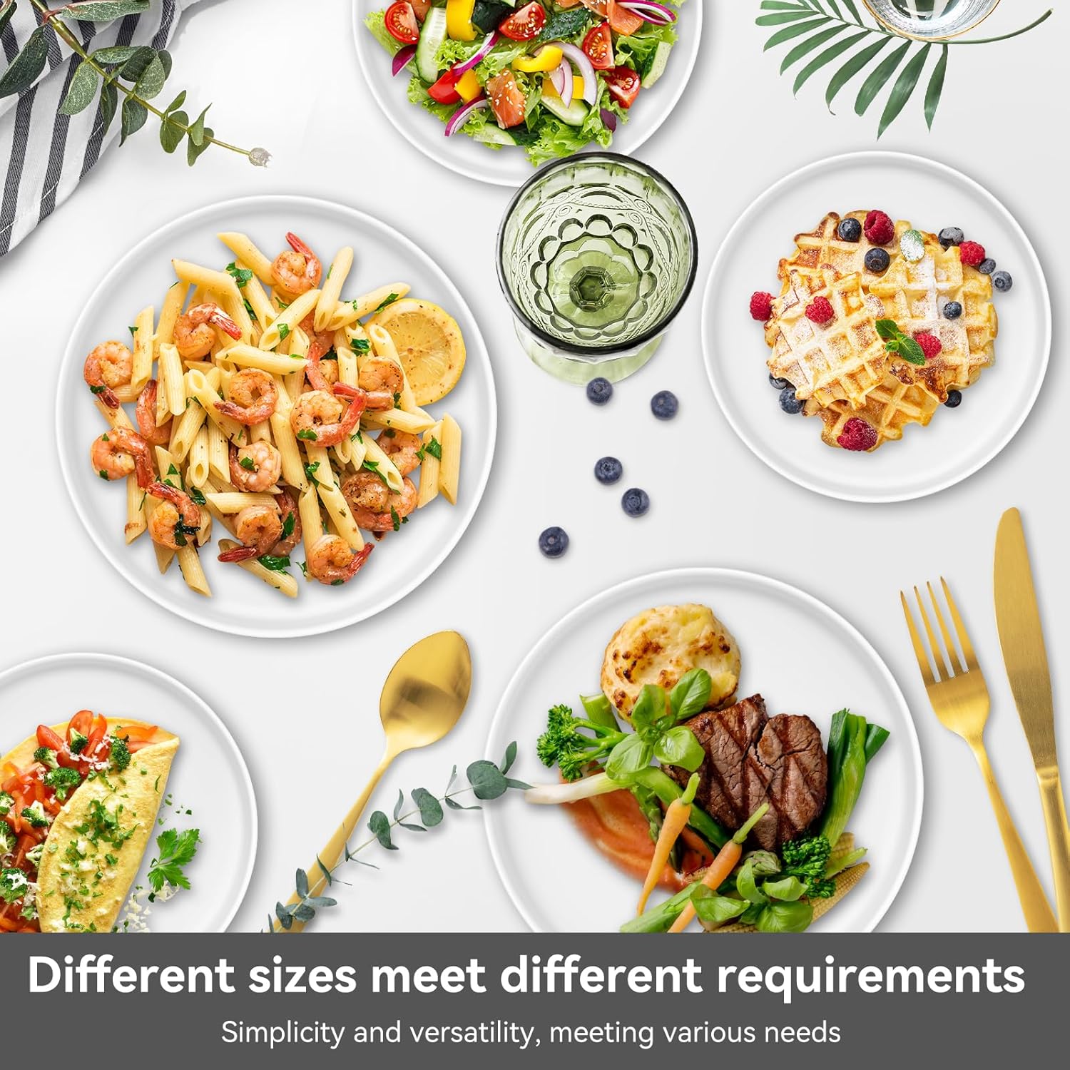 Sanyannis 8-Inch Matte Ceramic Dinner Plate Set for Kitchen Use