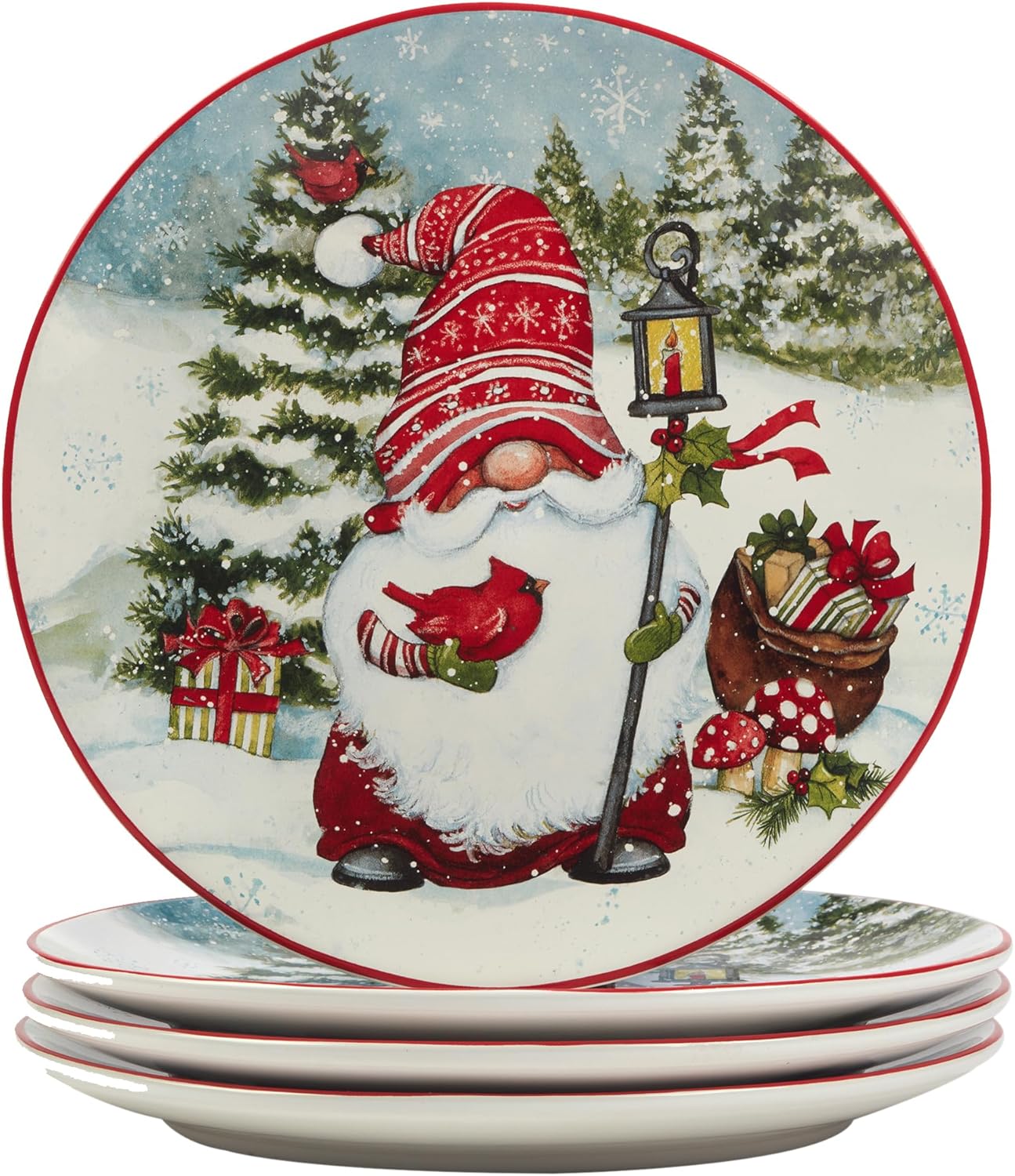 Certified Christmas Gnomes 11 Dinner Plates Set of 4