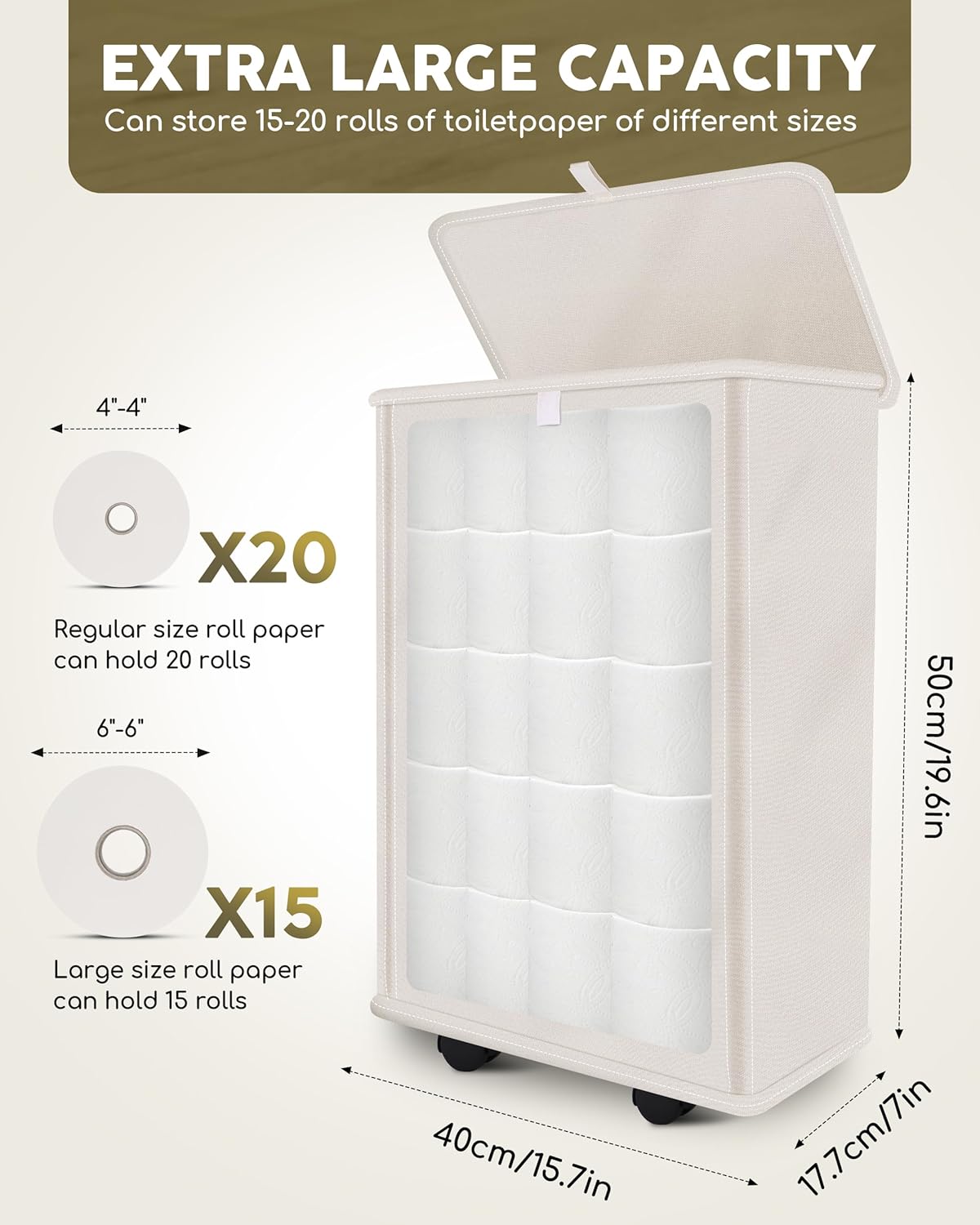 Big 35L roll toilet paper storage