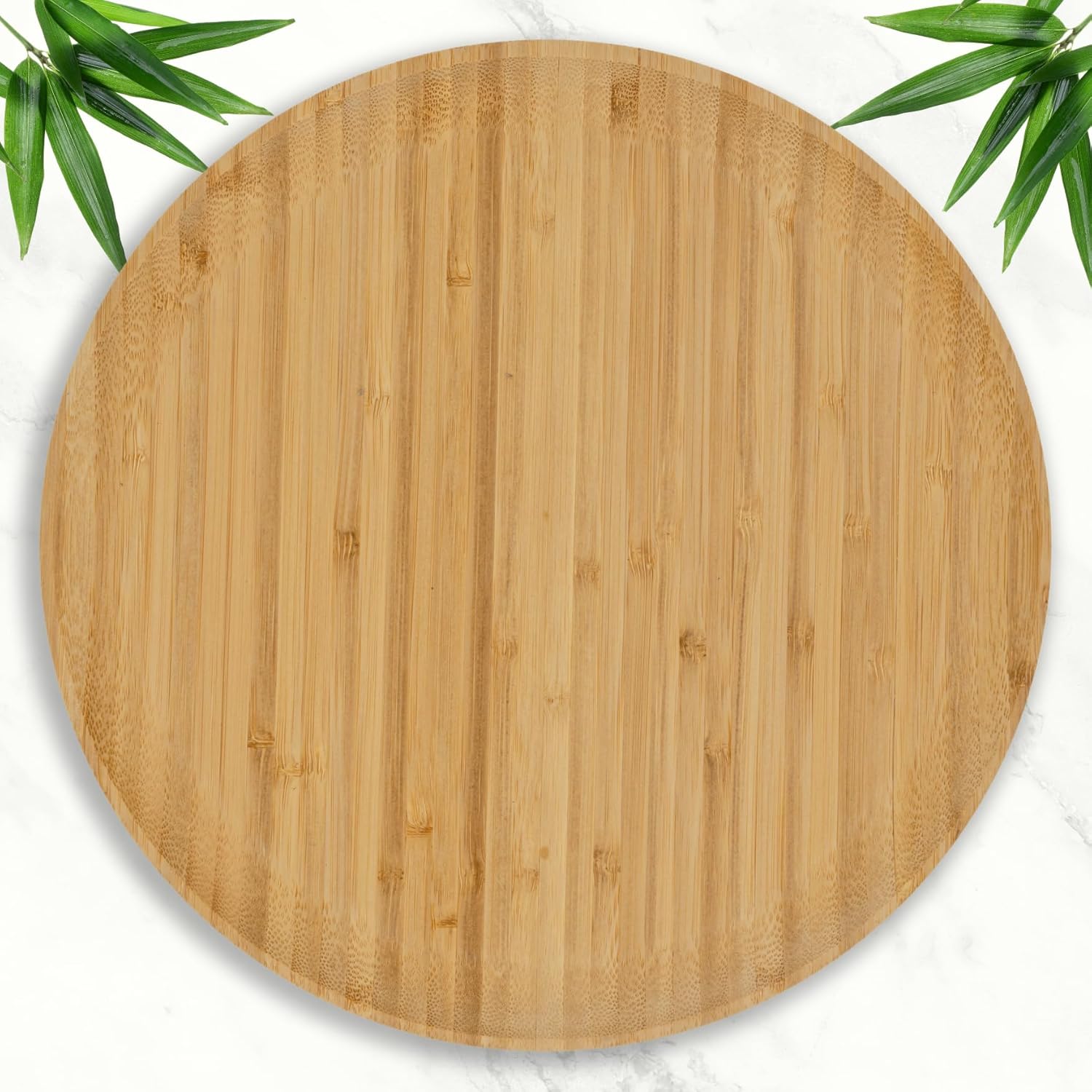Ecowoven Bamboo Wood Plates 7-Inch 4 Pack