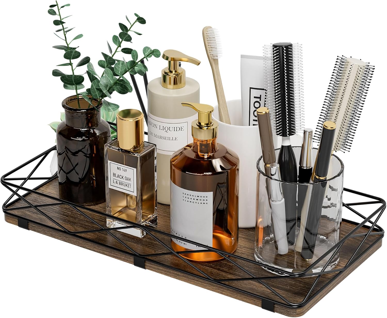 Lixple 13 Metal and Wood Toilet Tank Organizer