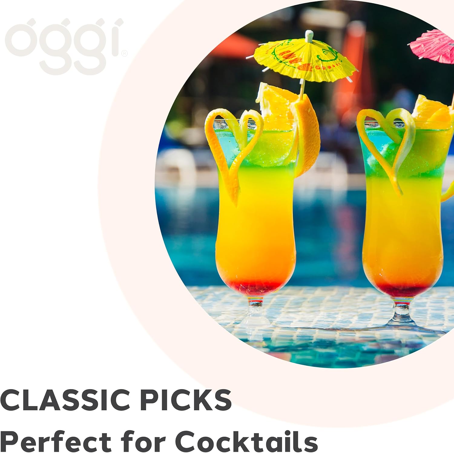 Stylish 20-Piece Cocktail Umbrellas