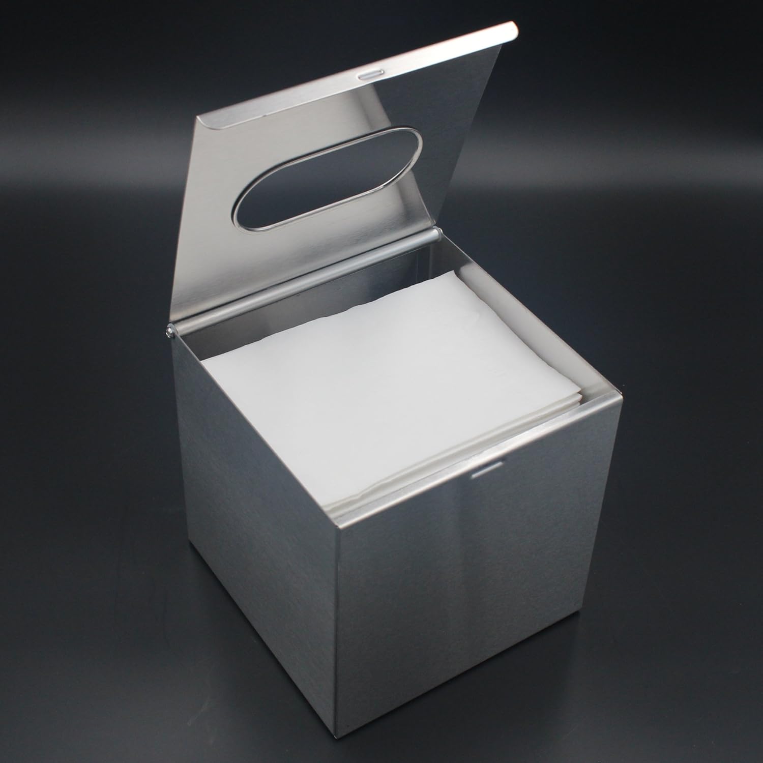 JunSun Square Tissue Box Holder - Stainless Steel Brushed Nickel 5x5x5