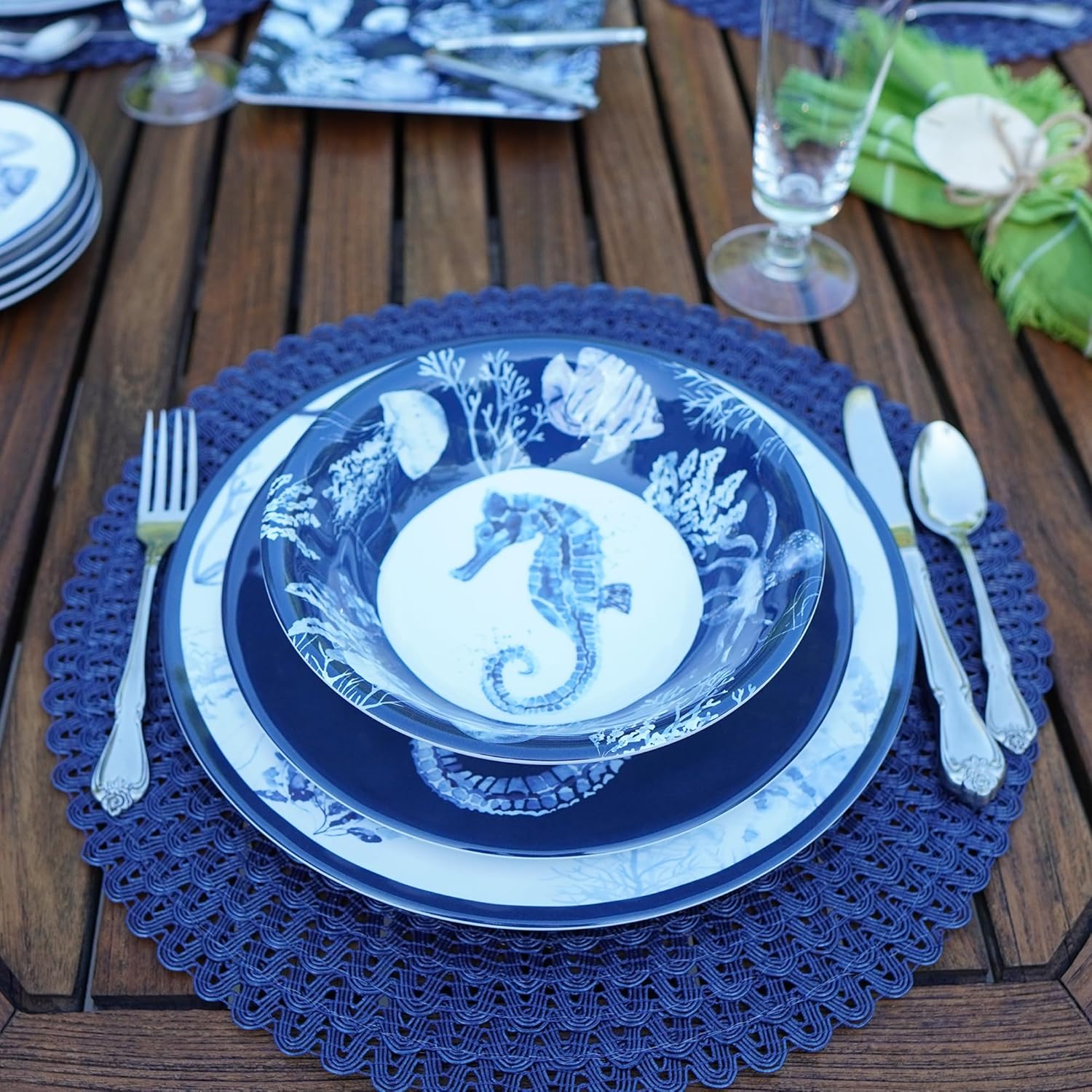 Certified International Melamine Dinner Plates Multicolored Set of 6