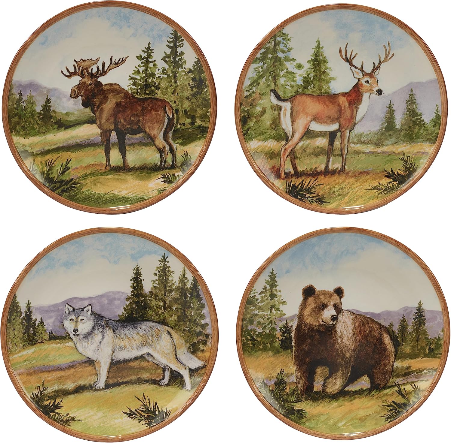 Certified International Mountain Summit 1075 Dinner Plate Set Multicolor