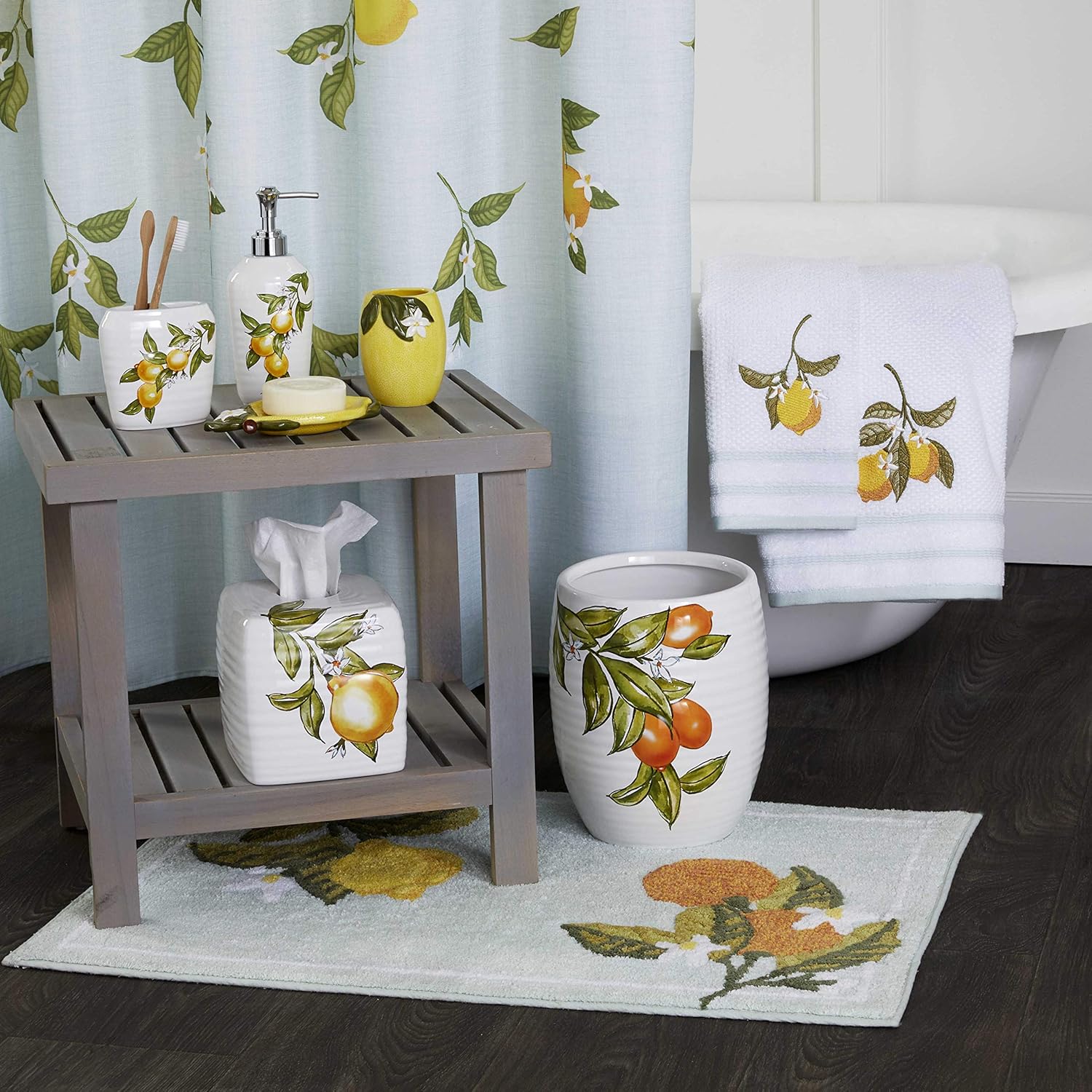Compact Citrus Grove Tumbler - Spacious Durable and Stylish Glassware for Bathroom Use