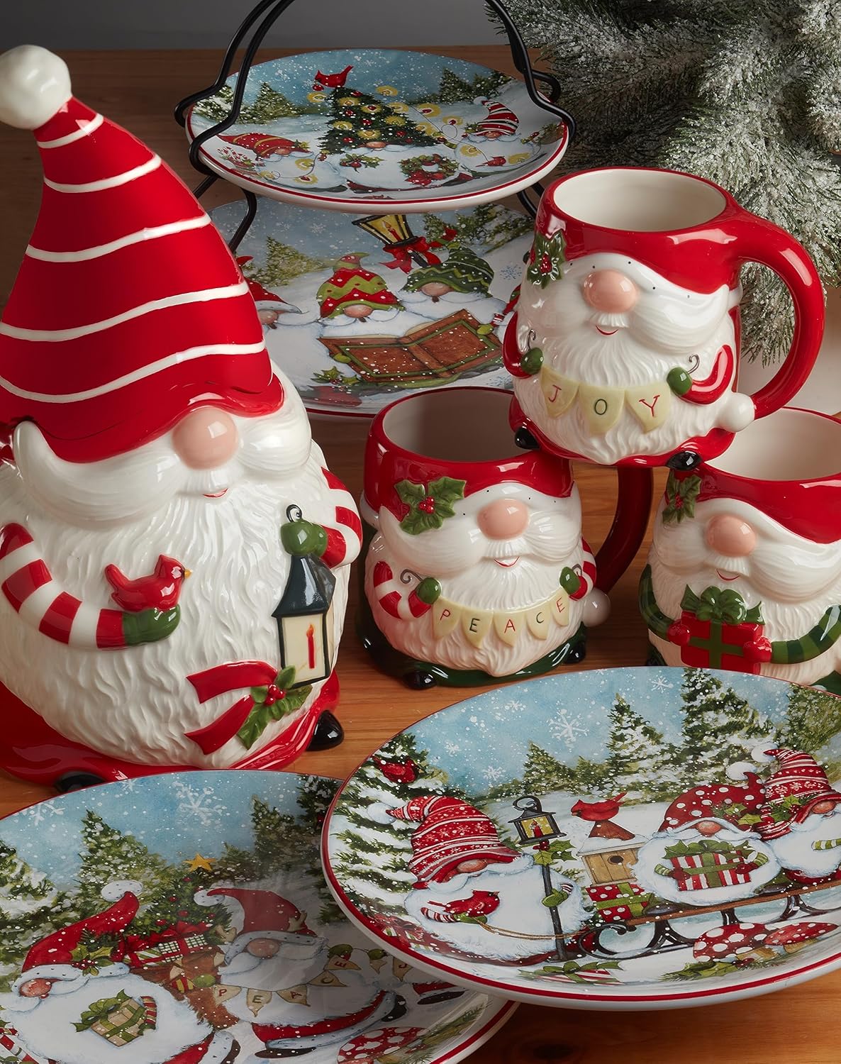 Certified Christmas Gnomes 11 Dinner Plates Set of 4