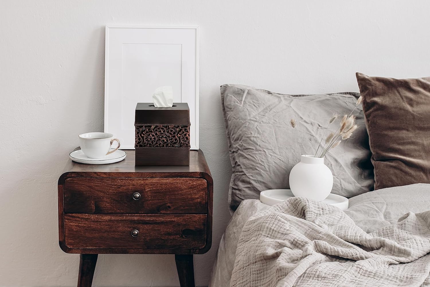 Elegant Bronze Tissue Box Cover Easy to Use Durable for Bathrooms More