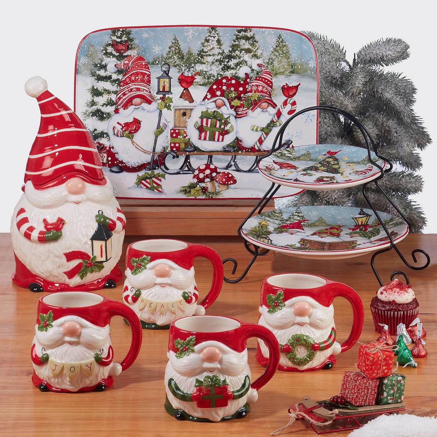 Certified Christmas Gnomes 11 Dinner Plates Set of 4