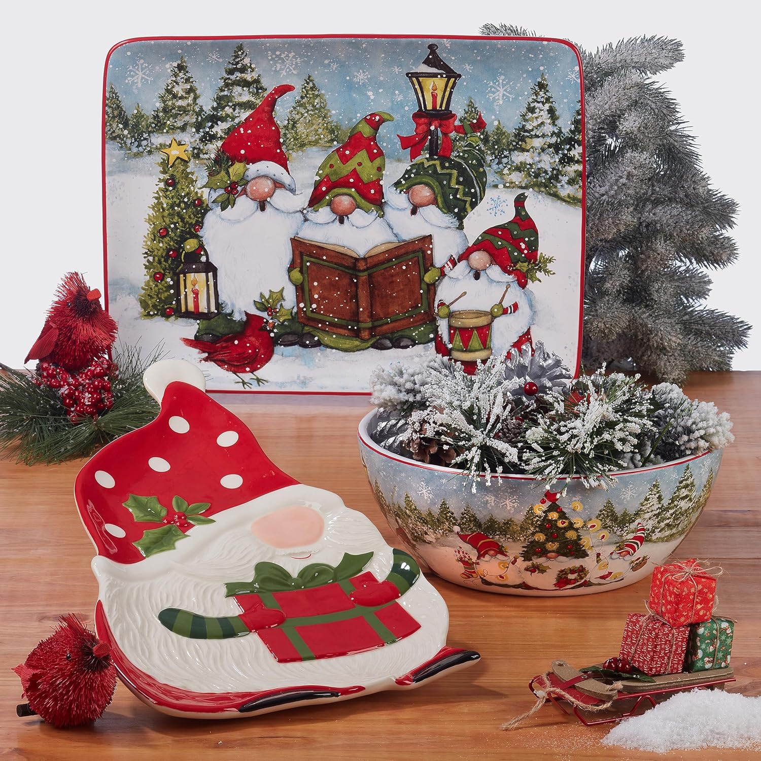 Certified Christmas Gnomes 11 Dinner Plates Set of 4